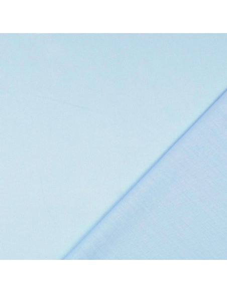 Tissu coton cretonne uni - Bleu layette