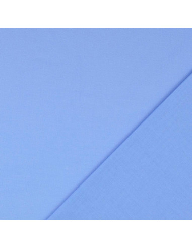 Tissu coton cretonne uni - Bleu charrette