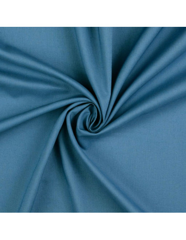 Tissu coton cretonne uni - Bleu gris