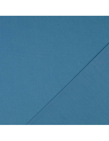 Tissu coton cretonne uni - Bleu gris