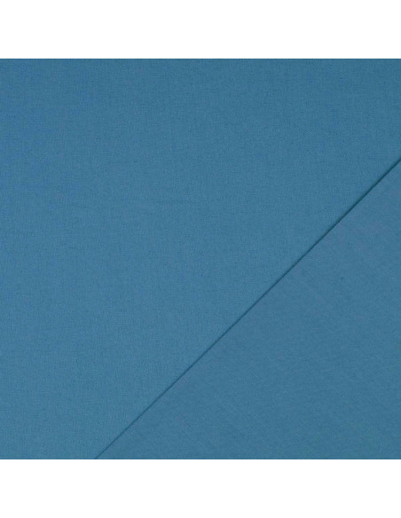 Tissu coton cretonne uni - Bleu gris