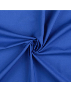 Tissu coton cretonne uni - Bleu royal