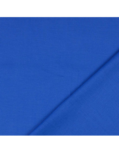 Tissu coton cretonne uni - Bleu royal
