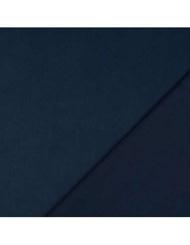 Tissu coton cretonne uni - Bleu marine