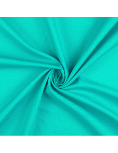 Tissu coton cretonne uni - Bleu pacifique