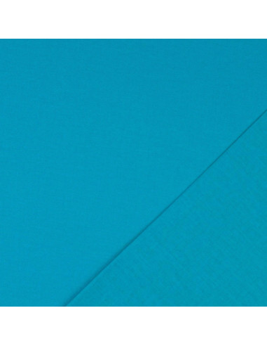 Tissu coton cretonne uni - Bleu turquoise
