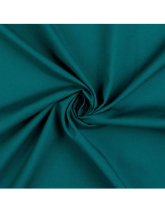 Tissu coton cretonne uni - Bleu pétrole