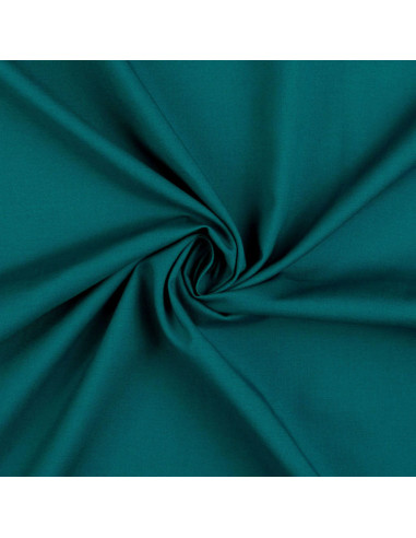 Tissu coton cretonne uni - Bleu pétrole