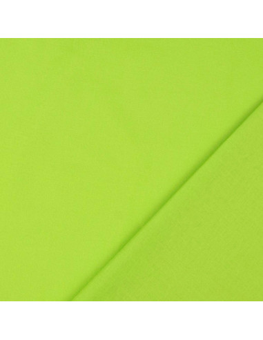 Tissu coton cretonne uni - Vert pomme
