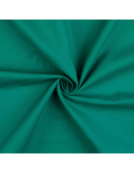 Tissu coton cretonne uni - Vert jade
