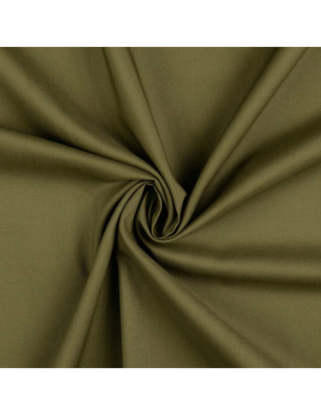 Tissu coton cretonne uni - Vert militaire