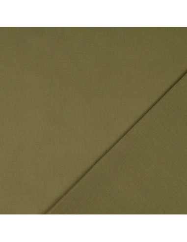 Tissu coton cretonne uni - Vert militaire