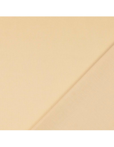 Tissu coton cretonne uni - Beige clair