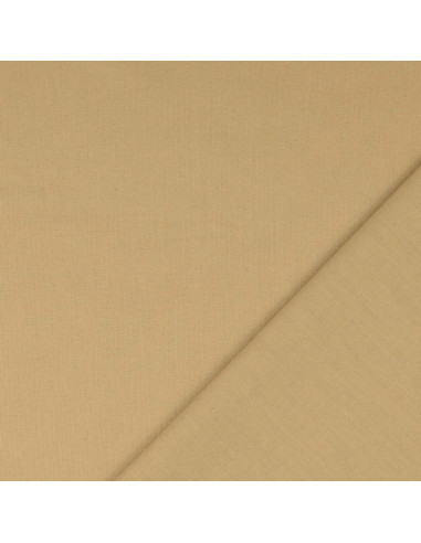Tissu coton cretonne uni - Sépia