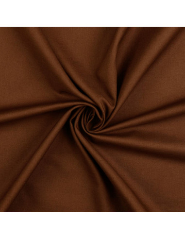 Tissu coton cretonne uni - Marron