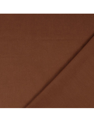 Tissu coton cretonne uni - Marron