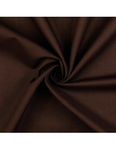 Tissu coton cretonne uni - Marron foncé