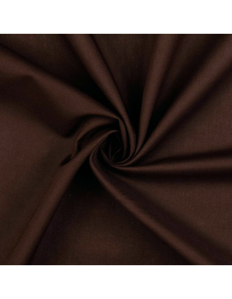 Tissu coton cretonne uni - Marron foncé