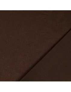 Tissu coton cretonne uni - Marron foncé 2