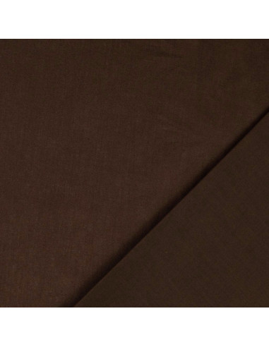 Tissu coton cretonne uni - Marron foncé