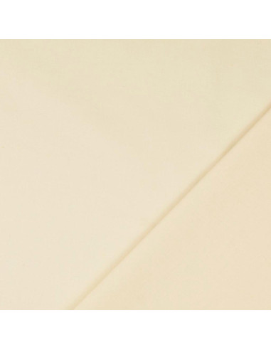 Tissu coton cretonne uni - Écru