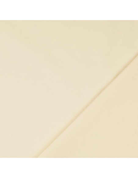 Tissu coton cretonne uni - Écru