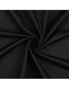Tissu coton cretonne uni - Noir