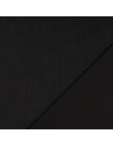 Tissu coton cretonne uni - Noir