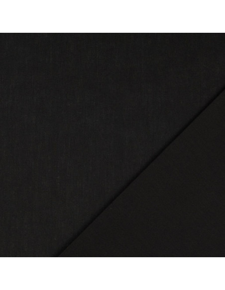 Tissu coton cretonne uni - Noir