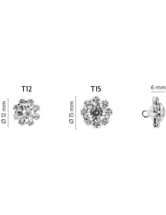 Bouton à queue strass Aveline - Argent 2