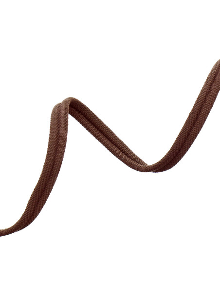 Cordon double passepoil recouvert mat - Marron