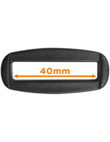 Passant rectangulaire plastique noir 40 mm
