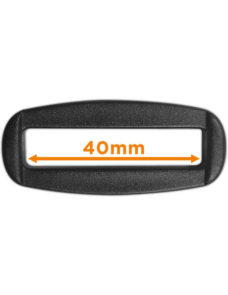 Passant rectangulaire plastique noir 40 mm