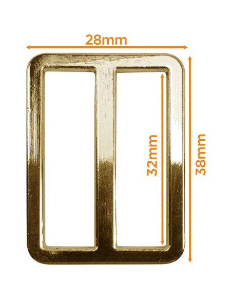 Boucle passant métal premium - Or jaune 32 mm
