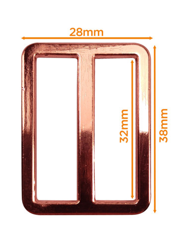Boucle passant métal premium - Or rose 32 mm