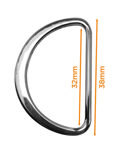 Demi anneau plat soudé 32 mm - Argent