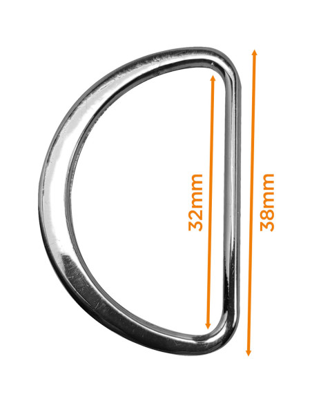 Demi anneau plat soudé 32 mm - Argent