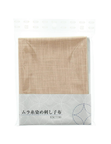Coupon de tissu sashiko 50 cm x 55 cm - Naturel