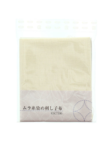 Coupon de tissu sashiko 50 cm x 55 cm - Ecru