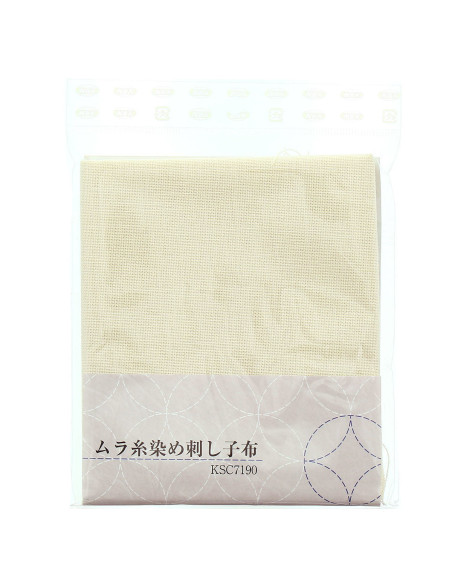 Coupon de tissu sashiko 50 cm x 55 cm - Ecru
