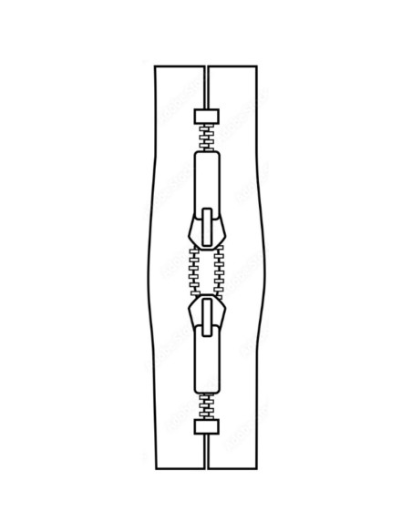 Fermeture dos à dos métal pour sacs 40 cm - Marine et argent