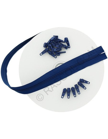 Rouleau de 10 mètres de fermeture nylon - Bleu roy