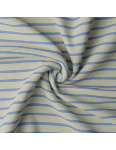 Tissu jersey rayé breton - Lin et baltique