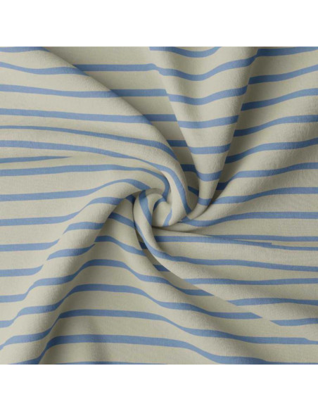 Tissu jersey rayé breton - Lin et baltique