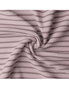 Tissu jersey rayé breton - Pétale et châtaigne
