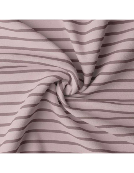 Tissu jersey rayé breton - Pétale et châtaigne