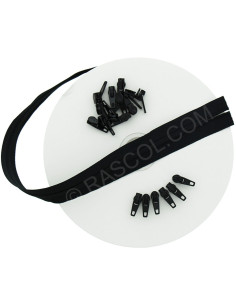 Rouleau de 10 mètres de fermeture nylon - Noir