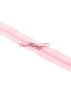 Fermeture dos à dos nylon pour sacs 60 cm - Rose