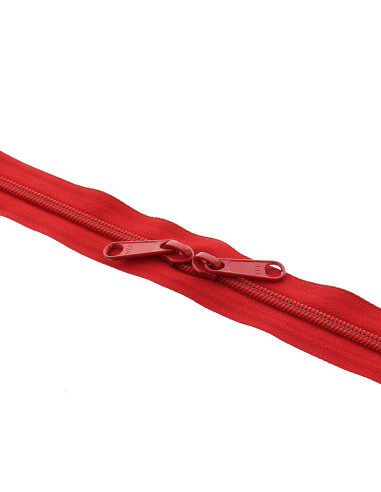 Fermeture dos à dos nylon pour sacs 60 cm - Rouge