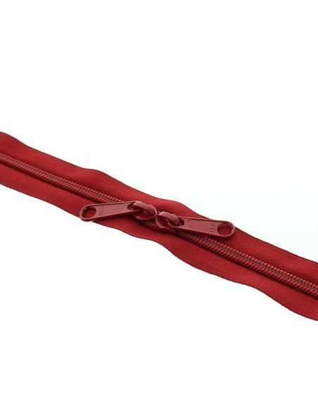 Fermeture dos à dos nylon pour sacs 60 cm - Bordeaux